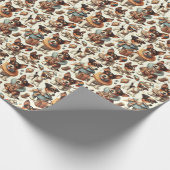 Schattige Speelgoed Fox Terrier Naadloos Cadeaupapier (Hoek)