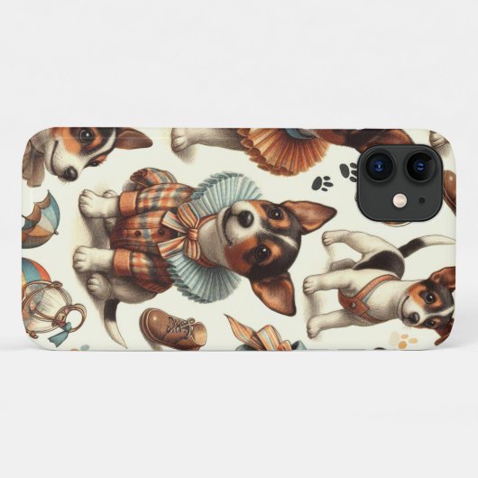 Schattige  Speelgoed Fox Terrier Naadloos Case-Mate iPhone Case (Achterkant (horizontaal))