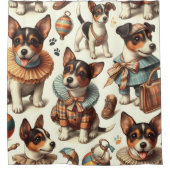 Schattige  Speelgoed Fox Terrier Naadloos Douchegordijn (Voorkant)