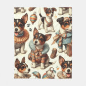 Schattige Speelgoed Fox Terrier Naadloos Fleece Deken (Voorkant)