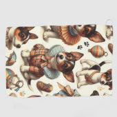 Schattige Speelgoed Fox Terrier Naadloos Golfhanddoek (Horizontaal)
