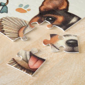 Schattige Speelgoed Fox Terrier Naadloos Legpuzzel (Zijkant)