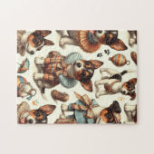Schattige Speelgoed Fox Terrier Naadloos Legpuzzel (Horizontaal)