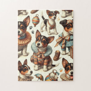 Schattige Speelgoed Fox Terrier Naadloos Legpuzzel