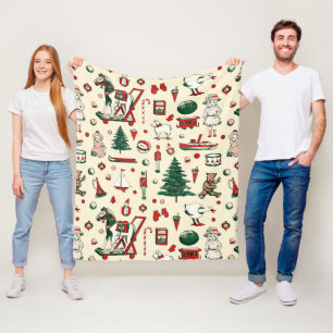 Schattige  speelgoed kerstboom paard fleece deken