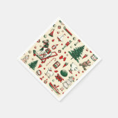 Schattige  speelgoed kerstboom paard servet (Hoek)