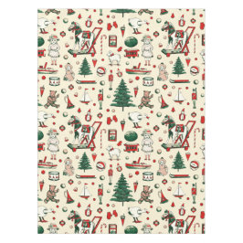 Schattige speelgoed kerstboom paard tafelkleed