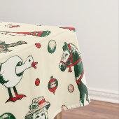 Schattige speelgoed kerstboom paard tafelkleed (Voorbeeld)