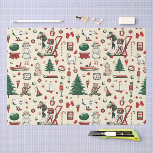 Schattige  speelgoed kerstboom paard tissuepapier (Craft)