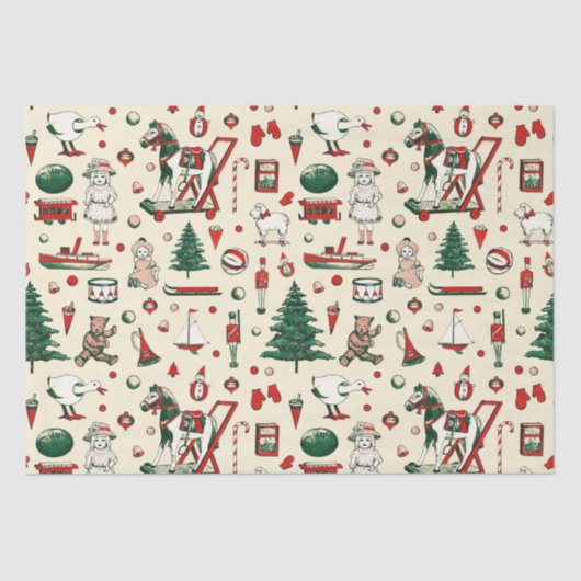 Schattige  speelgoed kerstboom paard tissuepapier (Voorkant)