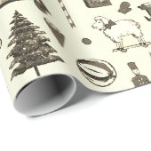 Schattige Speelgoed Paard Beige Bruin Sepia Cadeaupapier (Rol Hoek)