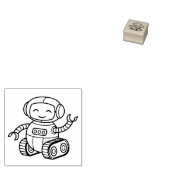 Schattige speelgoedrobot 1x1 rubberstempel (Gestempeld)