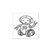 Schattige speelgoedrobot 1x1 rubberstempel (Afrduk)