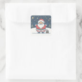 Schattige speels kerstman Kerst sticker (Tas)