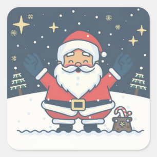 Schattige speels kerstman Kerst sticker