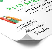 Schattige speels Kind Afstuderen Pet digitaal cert Poster (Hoek)