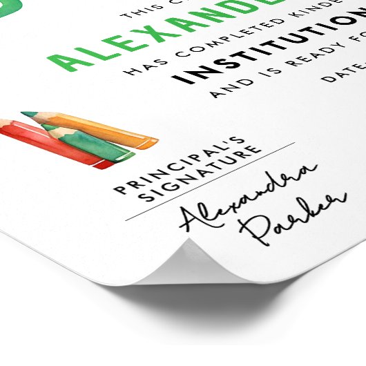 Schattige speels Kind Afstuderen Pet digitaal cert Poster (Hoek)