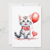 Schattige speels kitty kat verjaardagsfeest kaart (Achterkant)