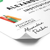 Schattige speels kleurrijk Kind Afstudeerder digit Poster (Hoek)