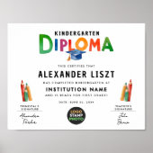 Schattige speels kleurrijk Kind Afstudeerder digit Poster (Voorkant)