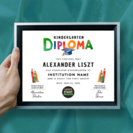 Schattige speels kleurrijk Kind Afstudeerder digit Poster