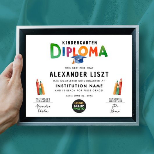 Schattige speels kleurrijk Kind Afstudeerder digit Poster