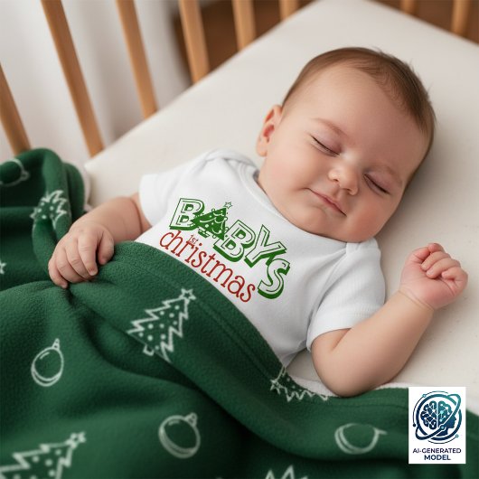 Schattige speelse baby's eerste kerstboom romper