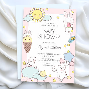 Schattige speelse babyshower kaart