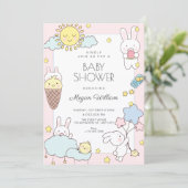 Schattige speelse babyshower kaart (Staand voorkant)