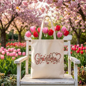 Schattige, speelse en warme oma boodschappentas tote bag
