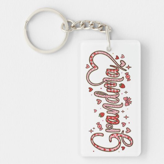 Schattige, speelse en warme oma sleutelhanger (Voorkant)