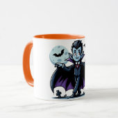 Schattige, speelse Halloween vampier Mok (Voorkant links)
