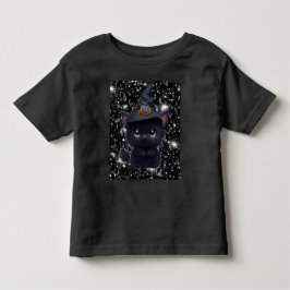 Schattige speelse Halloween zwarte kat Kinder Shirts
