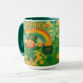 Schattige, speelse kabouter St. Patrick's Day Mok (Voorkant links)