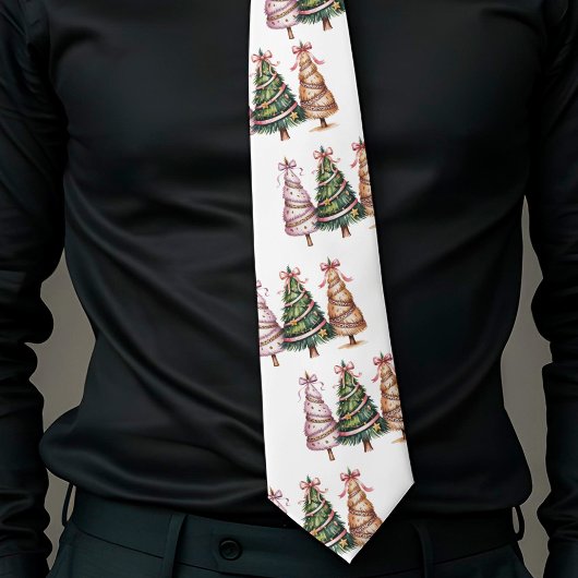 Schattige speelse kerstbomen cadeau voor hem stijl stropdas