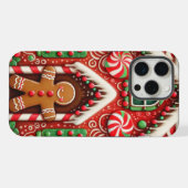 Schattige, speelse kerstmannetje & huis iPhone hoesje (Achterkant horizontaal)