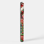 Schattige, speelse kerstmannetje & huis iPhone hoesje (Rechterkant)