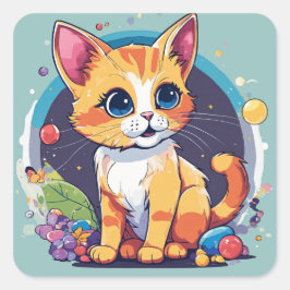 Schattige speelse Kinder kat Sticker