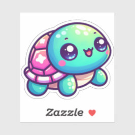 Schattige speelse kleurrijke Shell Turtle Sticker