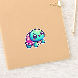 Schattige speelse kleurrijke Shell Turtle Sticker