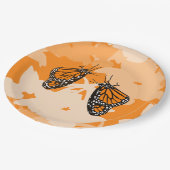 Schattige speelse oranje monarchvlinders papieren bordje (Gekanteld)