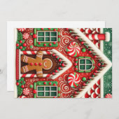 Schattige, speelse peperkoek man & huis feestdagenkaart (Voorkant / Achterkant)