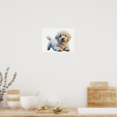 Schattige speelse poedelpuppy poster (Keuken)