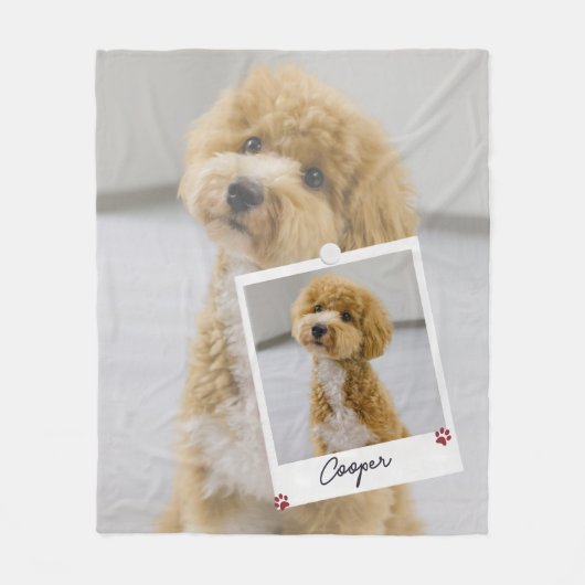 Schattige speelse polaroidhondsfoto fleece deken (Voorkant)