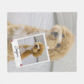 Schattige speelse polaroidhondsfoto fleece deken (Voorkant (Horizontaal))