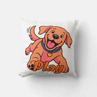 Schattige speelse puppy cartoon kunst met speel ty kussen