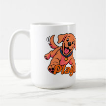 Schattige speelse puppy cartoonkunst met Play-typo