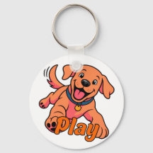 Schattige speelse puppy cartoonkunst met speeltypo