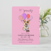Schattige Speelse Roze Corgi Verjaardag Aanpasbaar (Staand voorkant)