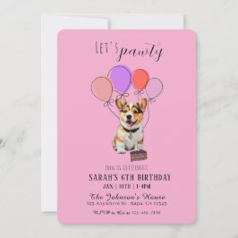 Schattige Speelse Roze Corgi Verjaardag Aanpasbaar